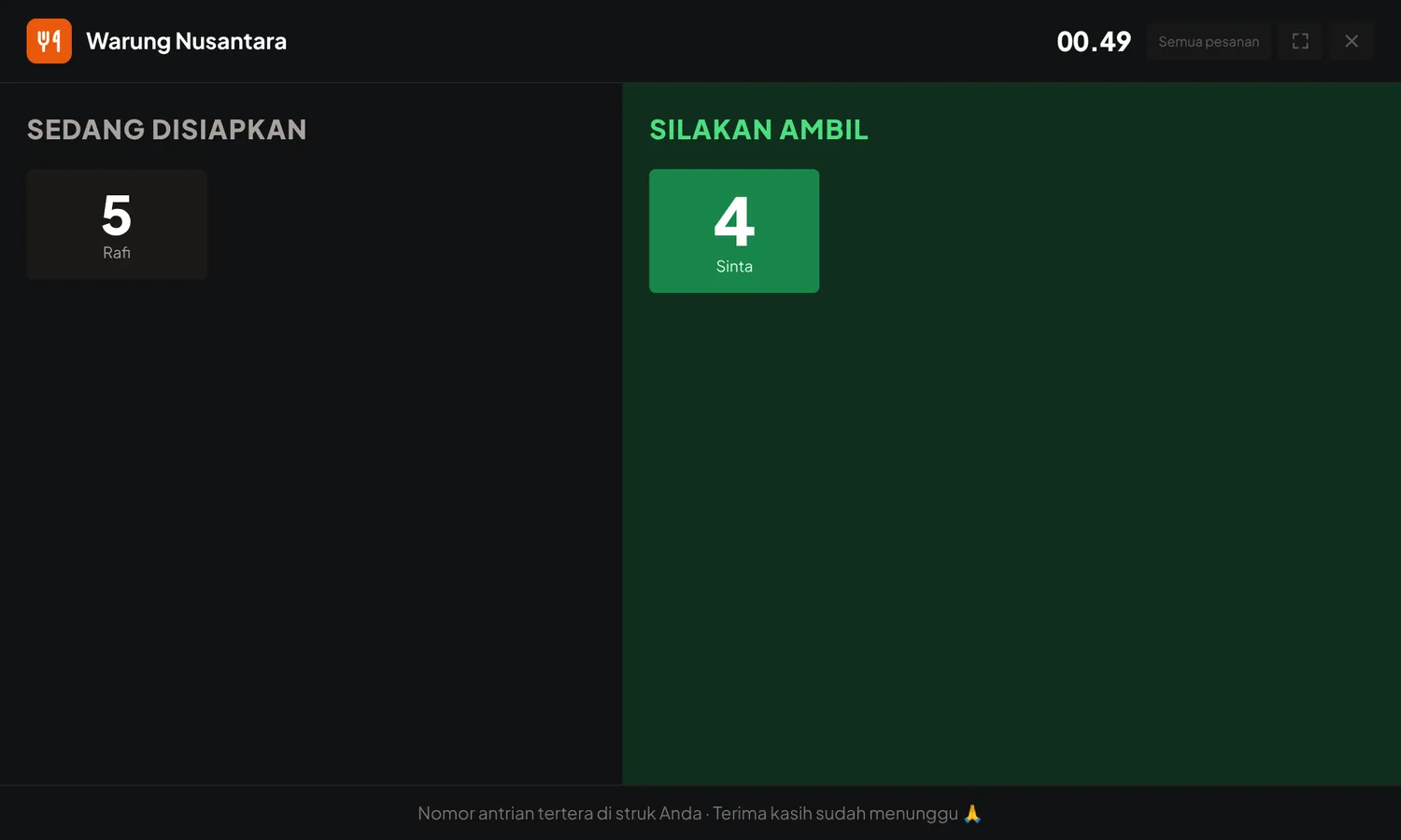 Layar antrian
