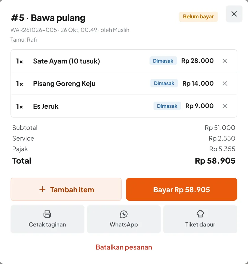 Detail pesanan