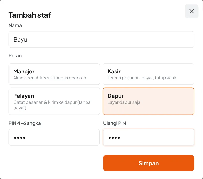 Tambah staf